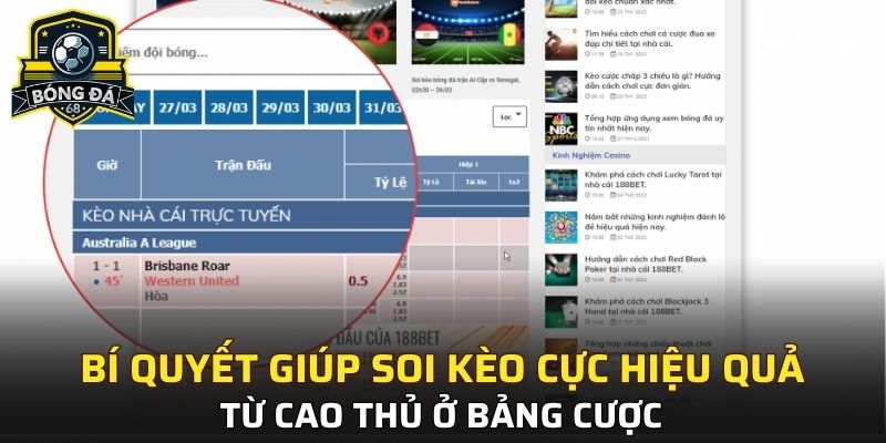Những kinh nghiệm giúp đọc bảng kèo hiệu quả